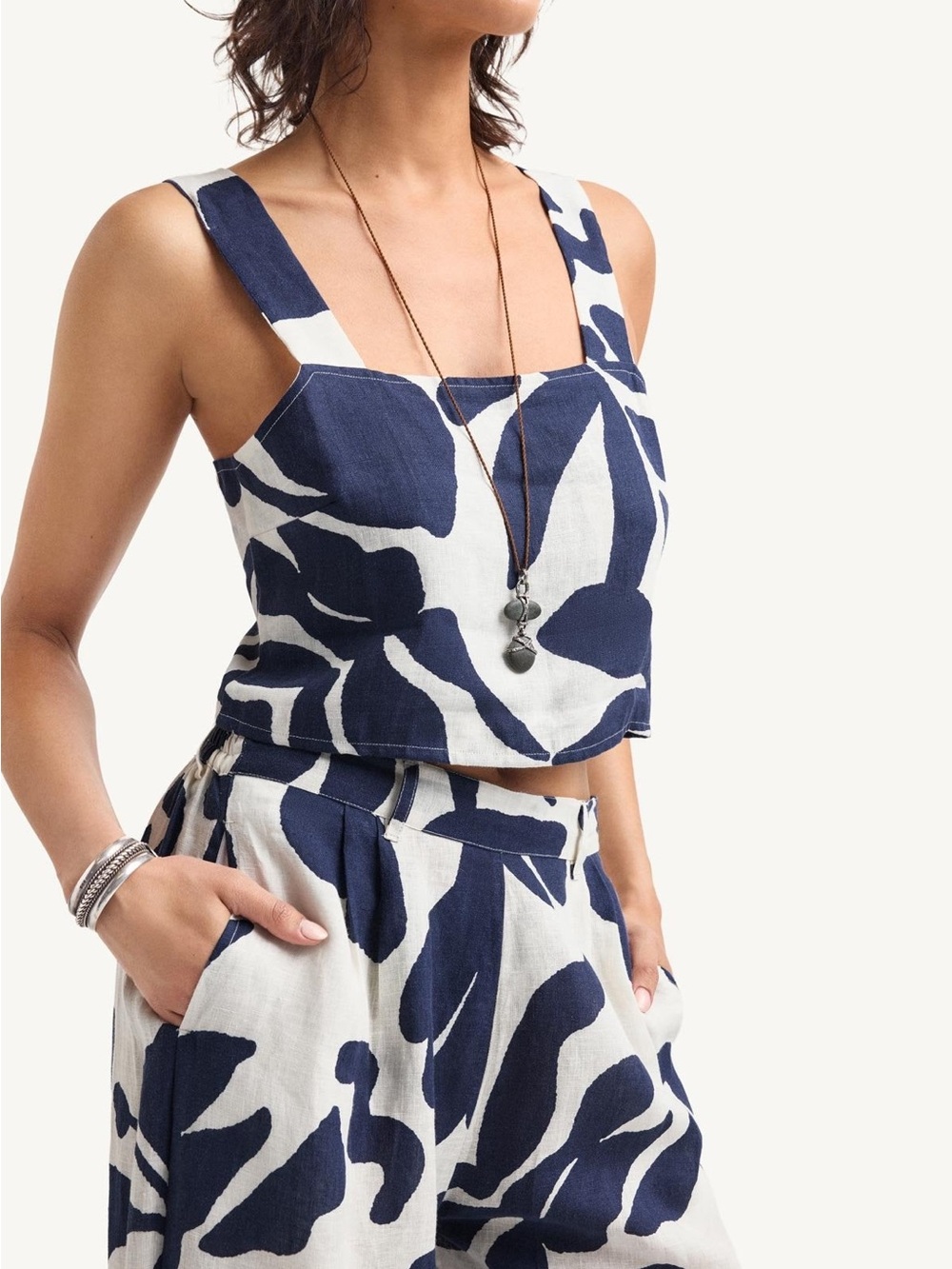NEW! Vitamin A Tallows Crop Top - Night Flower EcoLinen